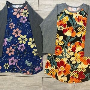 LuLaRoe Randy baseball tee two back size small